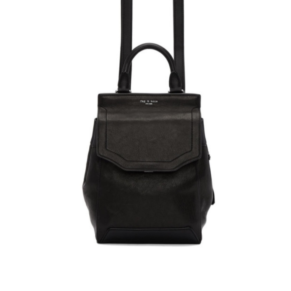 rag & bone Black Leather Backpack